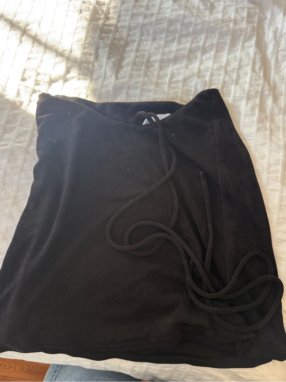 Princess Polly Black Wrap Mini Skirt